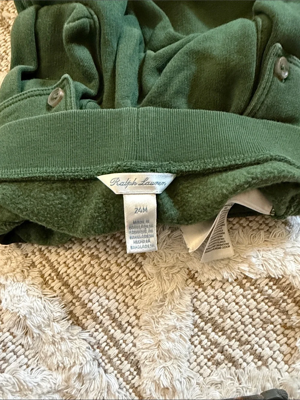 Ralph Lauren Dark Green Cargo Jogger Pants for Kids